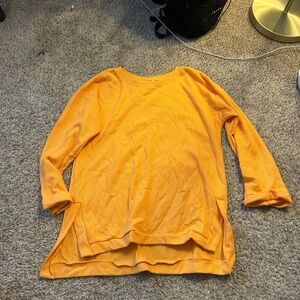 orange long sleeve light weight sweater